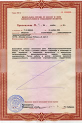 Приложение к лицензии